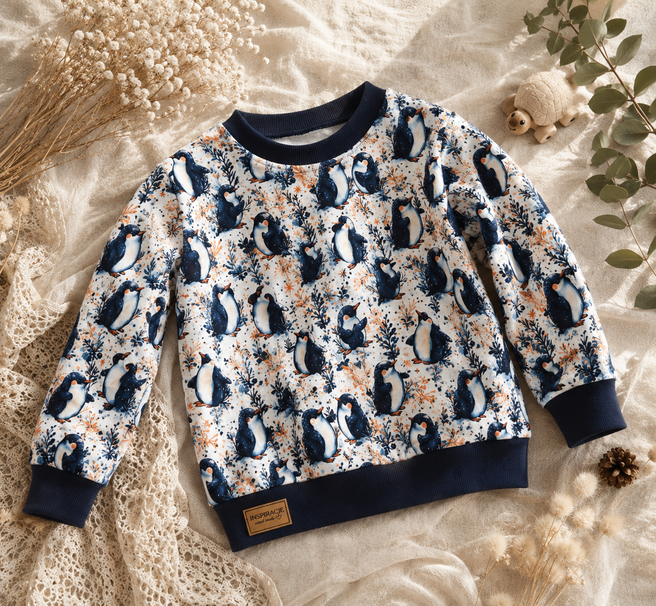Bluza dziecięca „Pingwinki” – bluza premium dla chłopca i dziewczynki | Little Atelier