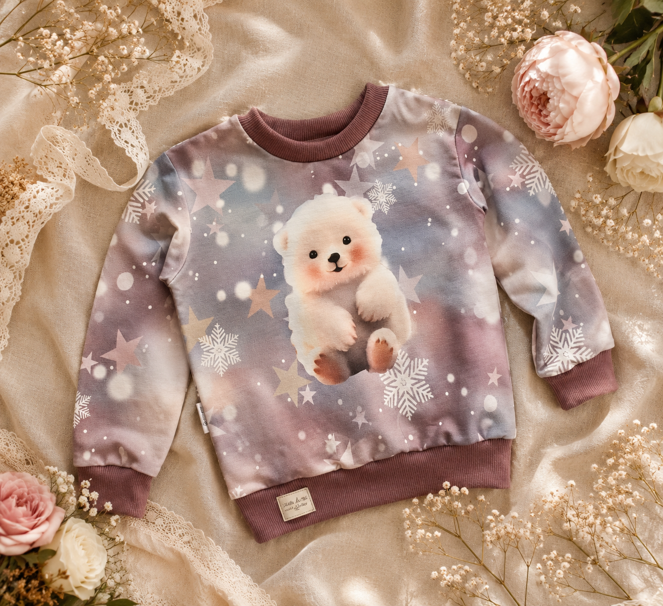 Bluza dziecięca „Miś Polarny” – bluza premium dla dziewczynki | Little Atelier