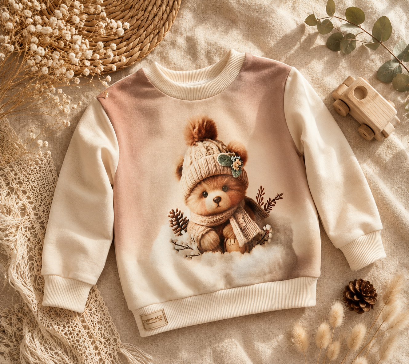 Bluza dziecięca „Zimowy Miś” – bluza premium dla chłopca i dziewczynki | Little Atelier