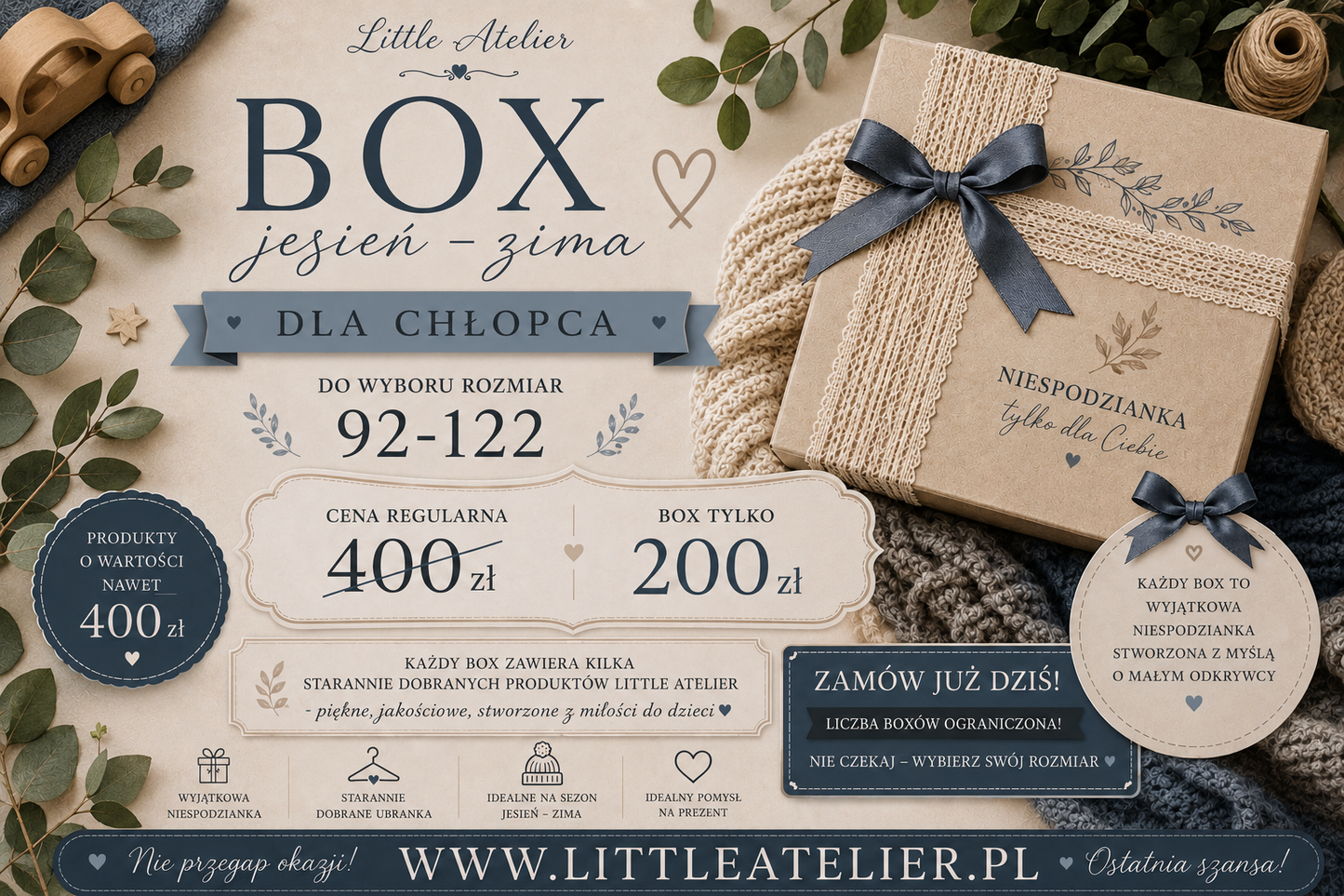 BOX Jesień–Zima dla chłopca | Rozmiary 92–122