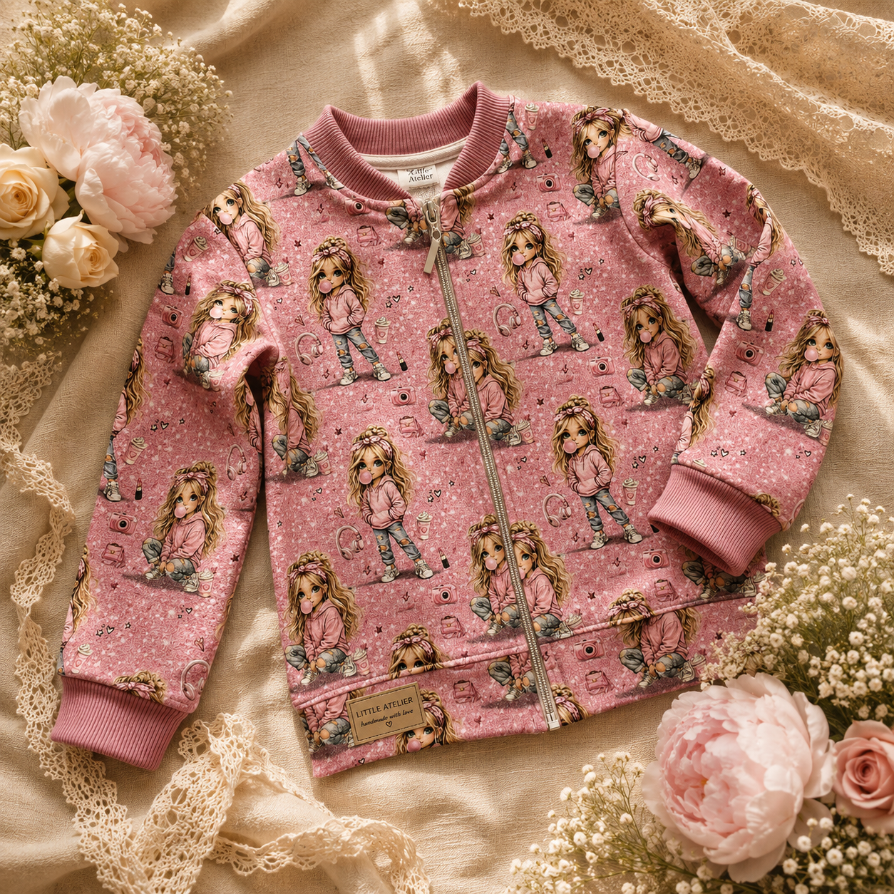 Bluza dziecięca rozpinana „Bubble Girl Zip” – odzież dziecięca premium ZZ
