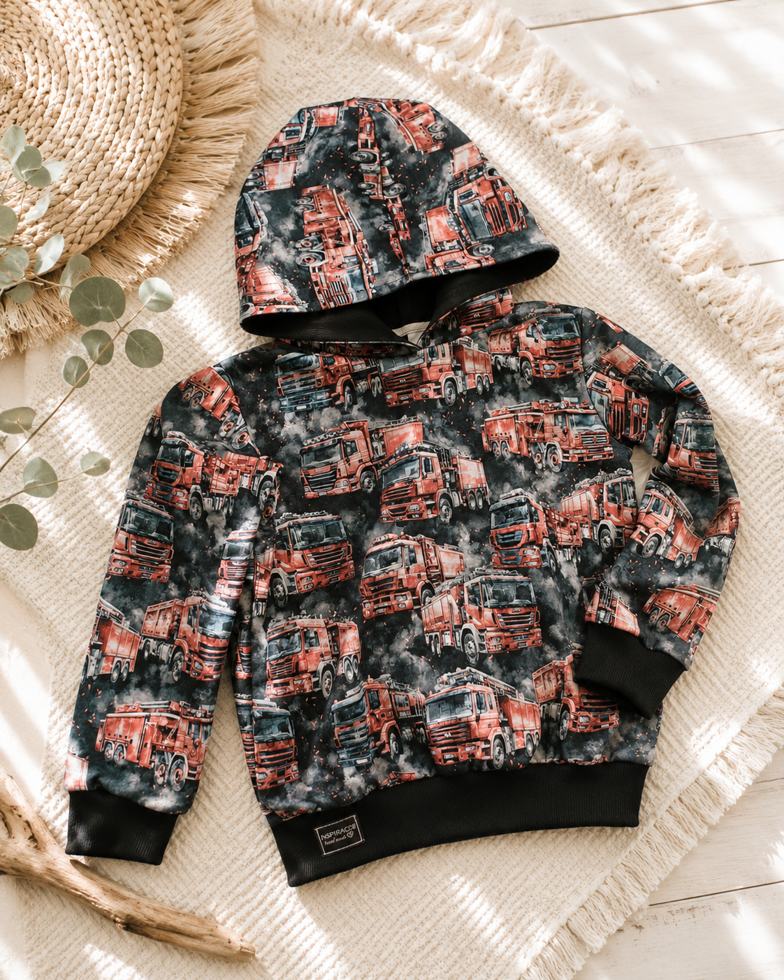 Bluza dziecięca z kapturem „Fire Truck”