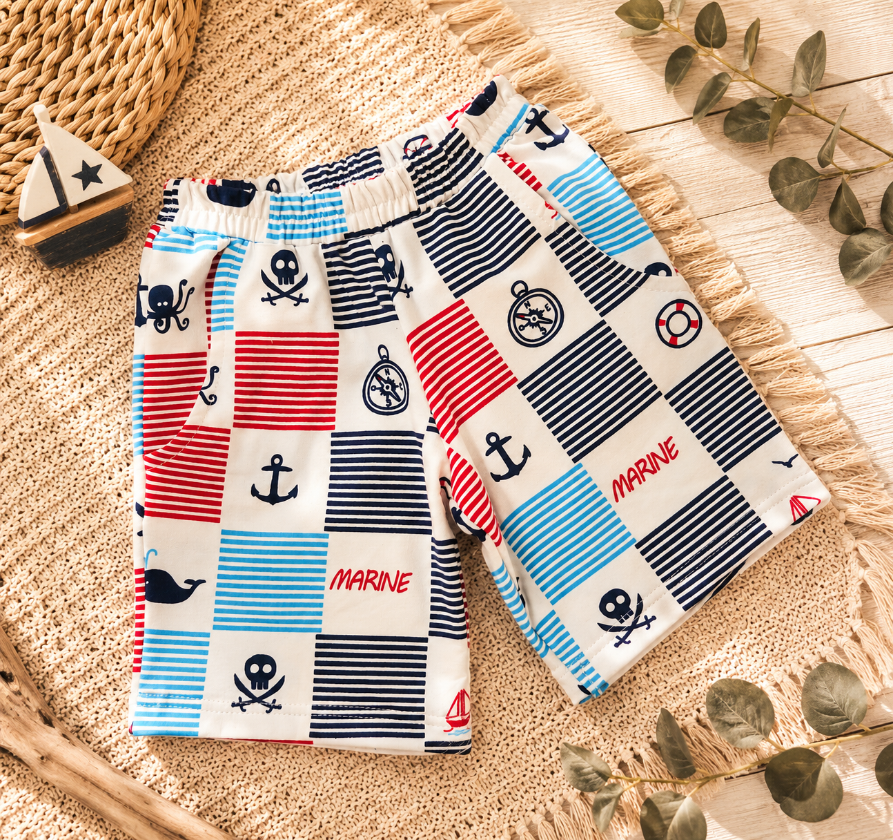 Spodenki dziecięce „Marine Adventure” | Little Atelier
