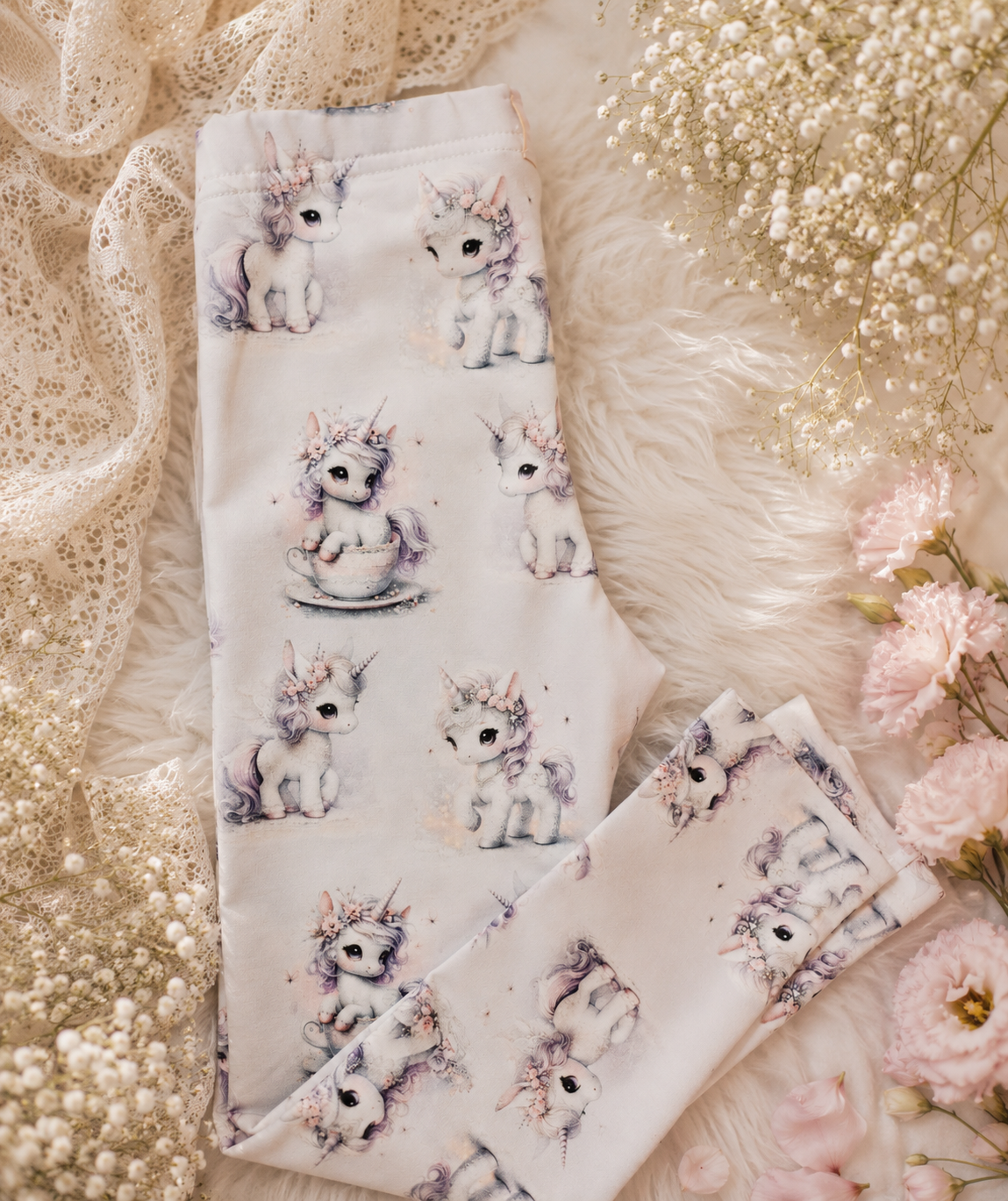 Legginsy dziewczęce „Magiczne Jednorożce” | Little Atelier