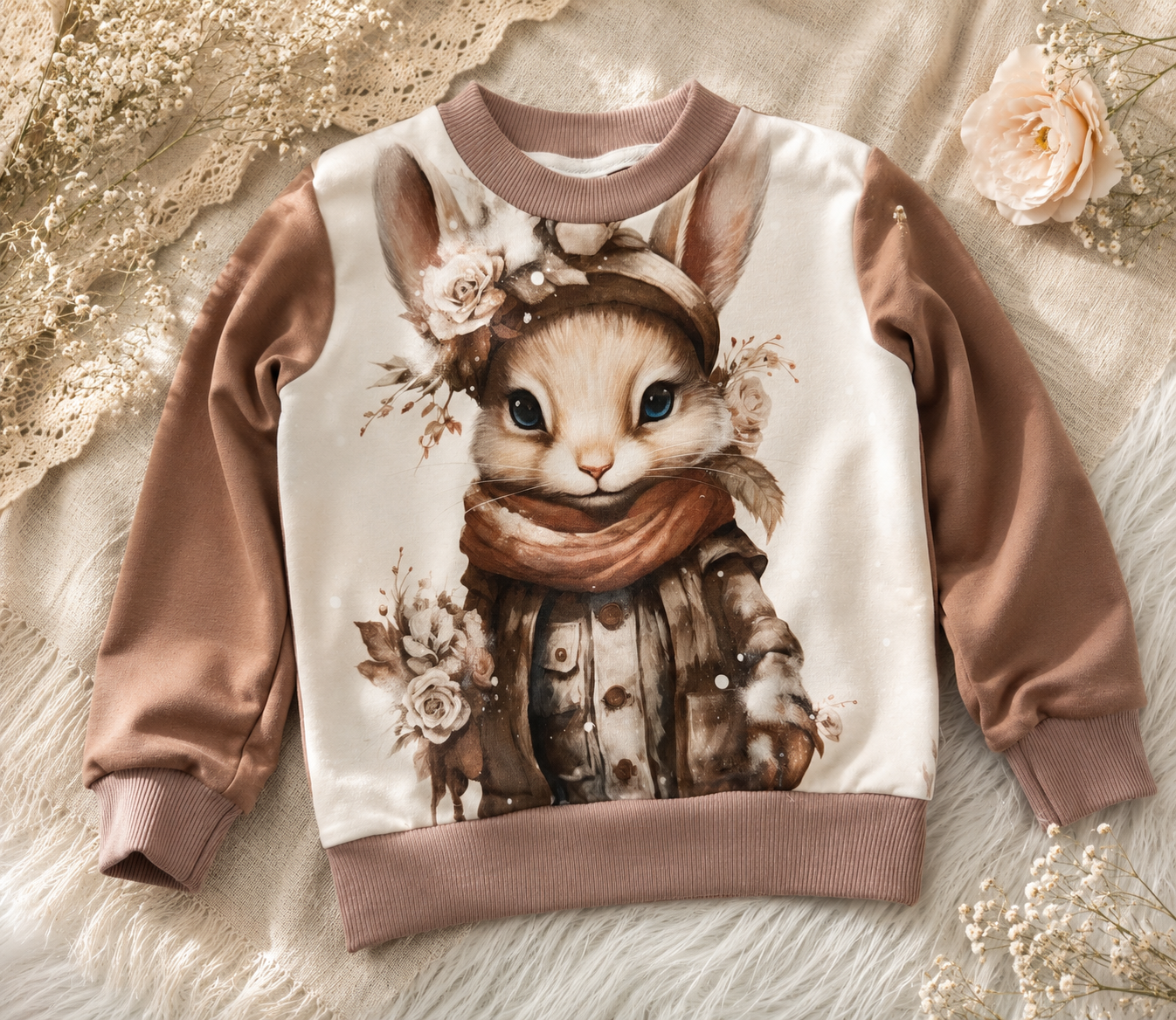 Bluza dziecięca „Leśny Króliczek” – odzież dziecięca premium szyta w Polsce | Little Atelier