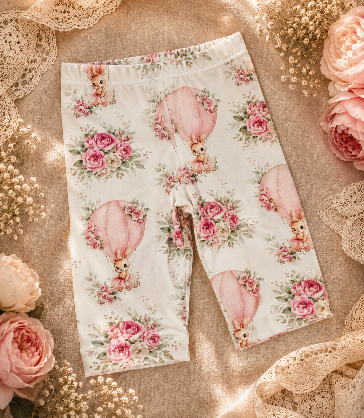 Legginsy dziecięce „Króliczek w Balonie” – bawełniane legginsy dla dziewczynki | Odzież dziecięca premium Little Atelier ZZ