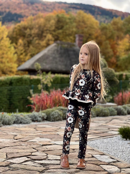 Legginsy dziecięce Kwiatowa Elegancja – odzież dziecięca premium Little Atelier