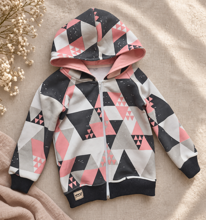 Ocieplana bluza z kapturem „Geometry” Little Atelier Premium