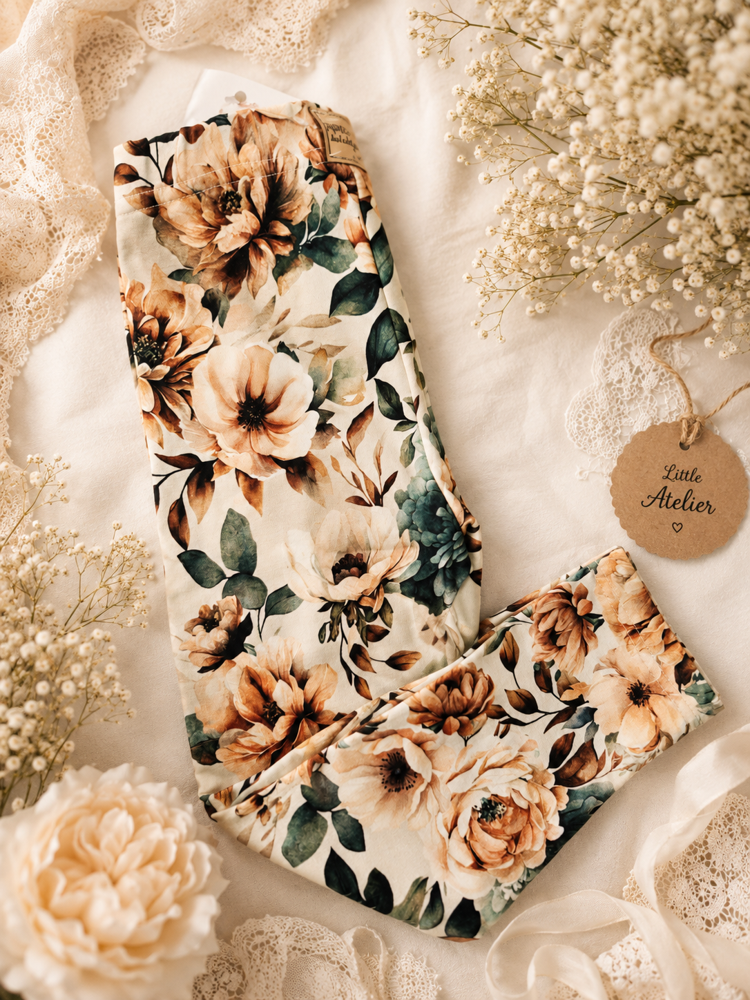 Legginsy dziecięce Kwiaty Vintage