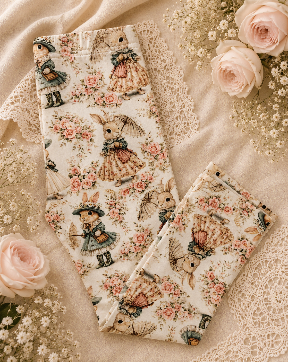 Legginsy Dziewczęce Vintage Bunny