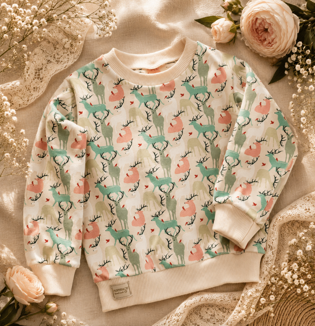 Bluza dziecięca „Leśne Jelonki” – bluza premium dla chłopca i dziewczynki | Little Atelier
