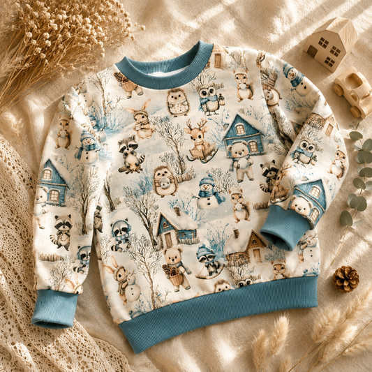 Bluza dziecięca „Zimowa Wioska” – bluza premium dla dzieci | Little Atelier