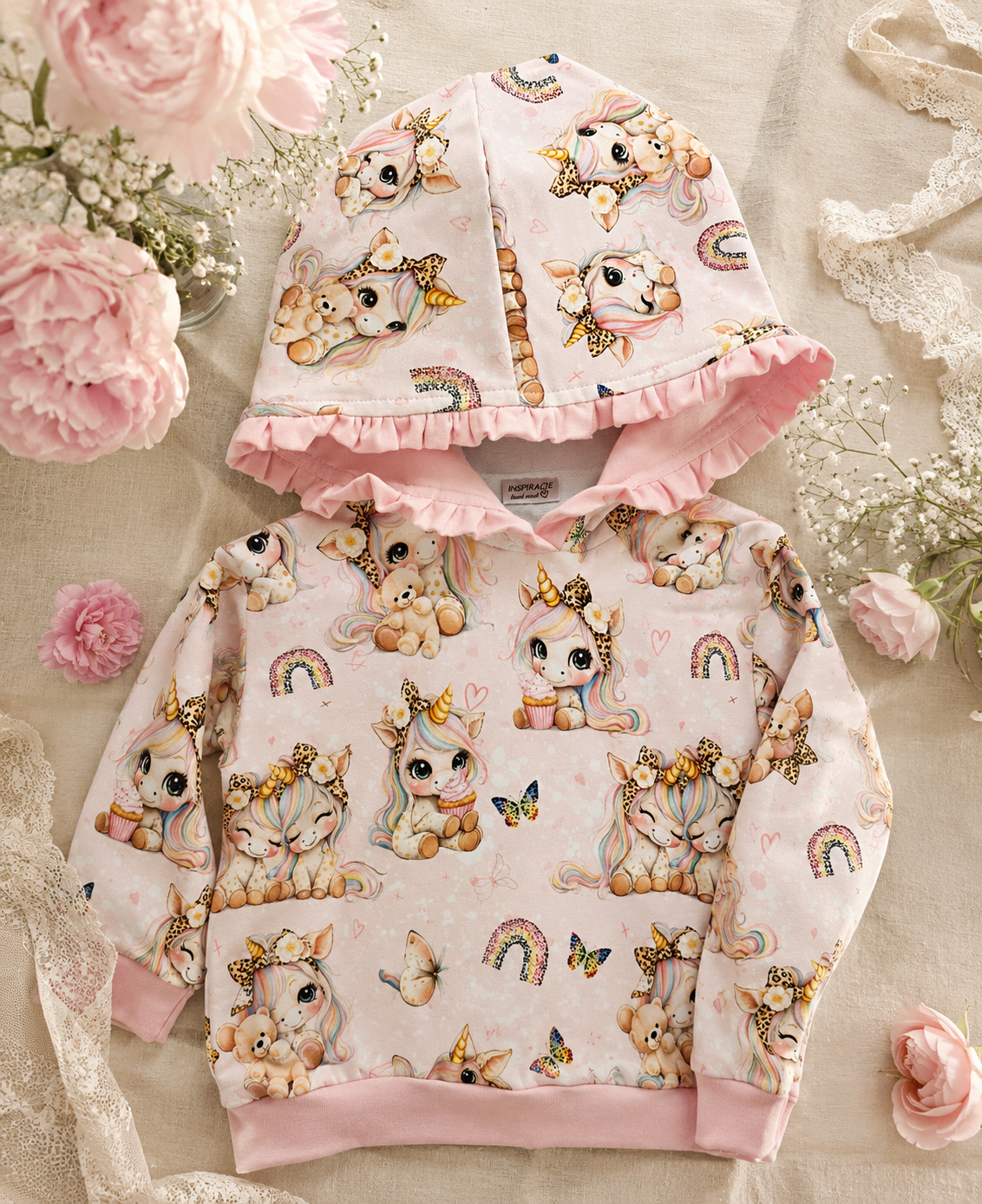 Dres dziecięcy „Pastelowy Jednorożec” – komplet premium z kapturem | Little Atelier