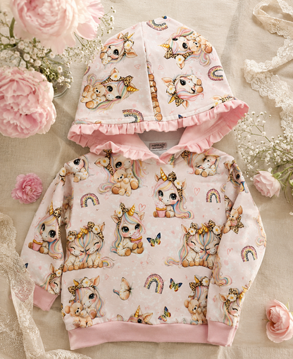 Dres dziecięcy „Pastelowy Jednorożec” – komplet premium z kapturem | Little Atelier