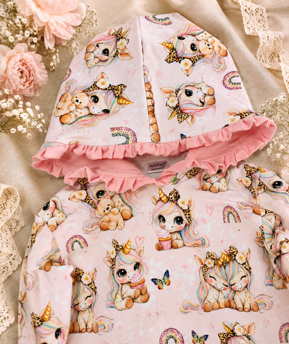 Dres dziecięcy „Pastelowy Jednorożec” – komplet premium z kapturem | Little Atelier
