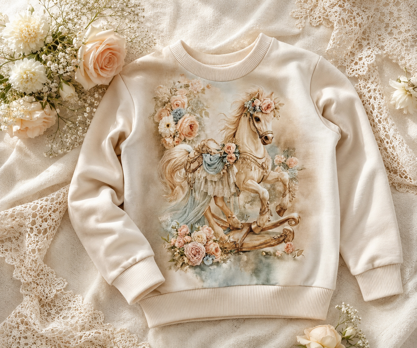 Bluza Dziewczęca Konik na Biegunach Vintage