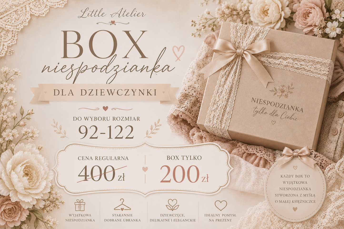 Box Niespodzianka dla Dziewczynki – Little Atelier - wersja letnia