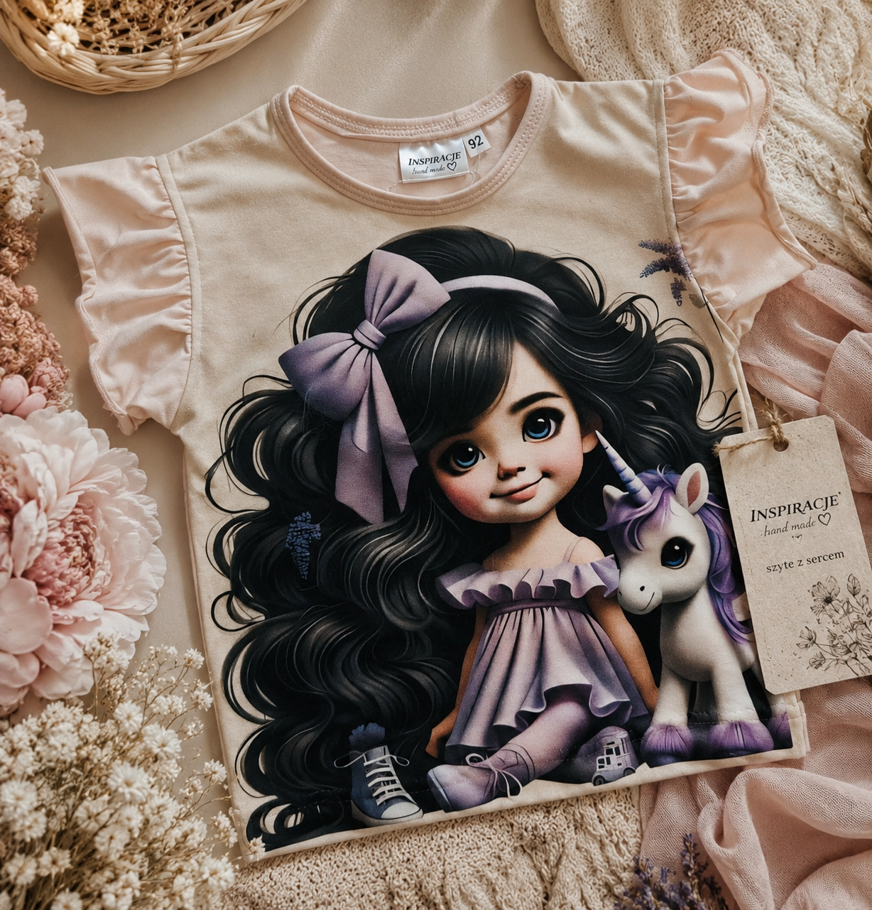 Bluzeczka premium dla dziewczynki „Little Unicorn” – handmade by Inspiracje ✨