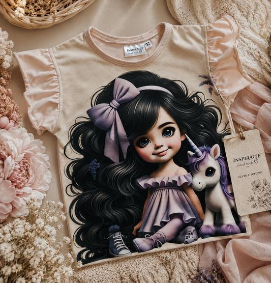 Bluzeczka premium dla dziewczynki „Little Unicorn” – handmade by Inspiracje ✨