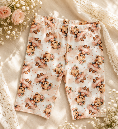 Komplet dziecięcy „Baletowe Misie” – bluzka i legginsy | Little Atelier