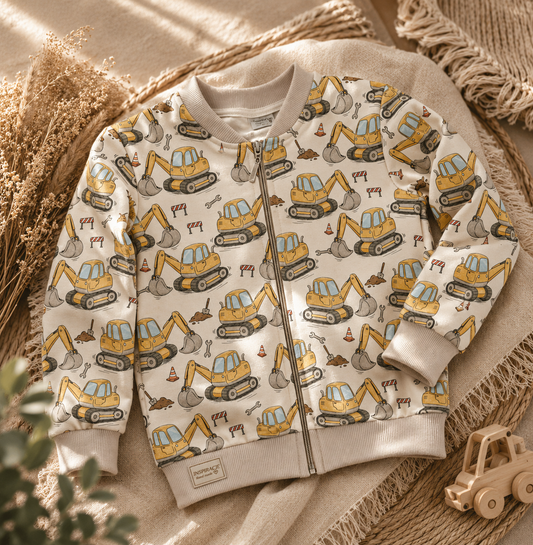 Bluza bomber dziecięca Premium – wzór „Koparki”