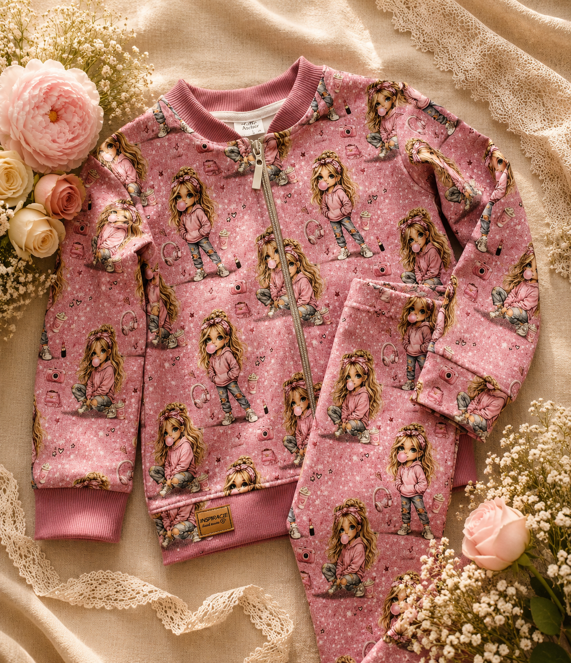 Bluza dziecięca rozpinana „Bubble Girl Zip” – odzież dziecięca premium ZZ