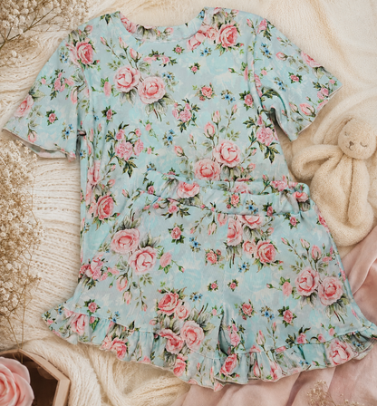 Piżamka dziecięca Floral Mint – Pracownia Inspiracje
