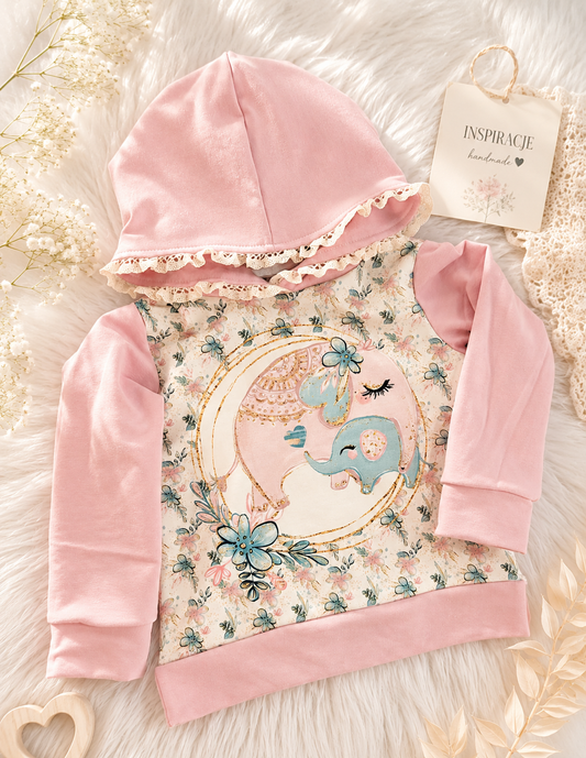 Bluza dziewczęca z kapturem „Sweet Elephant”