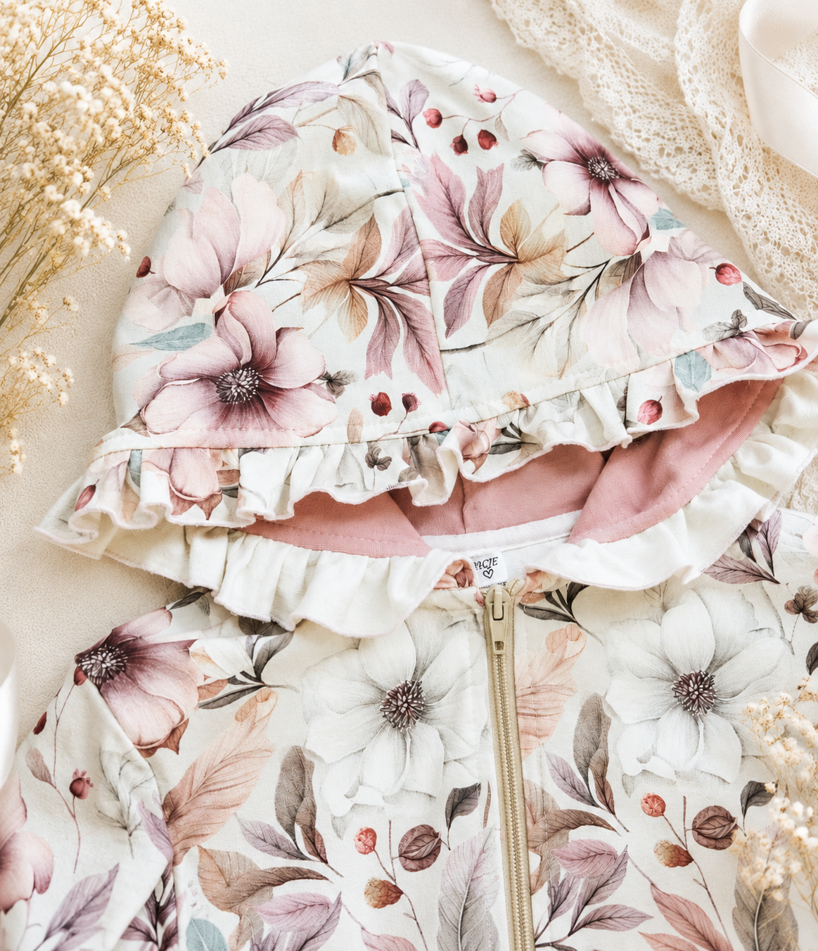 Komplet dziecięcy z kapturem „Vintage Blossom”