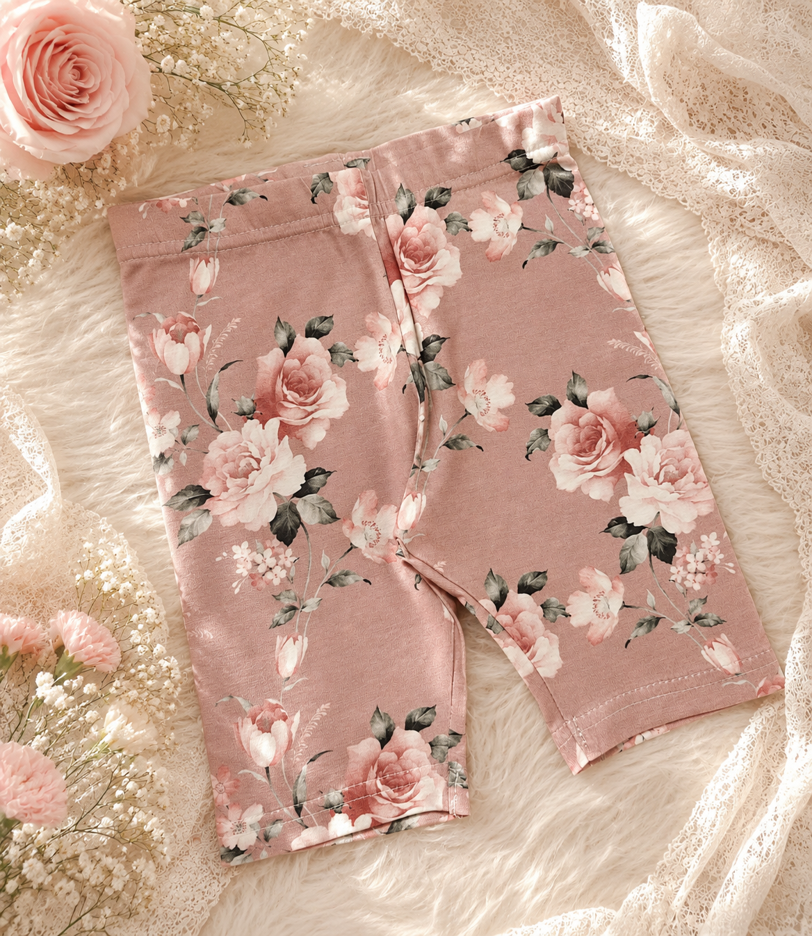 Komplet dziecięcy „Vintage Rose” – bluzeczka, legginsy i kolarki