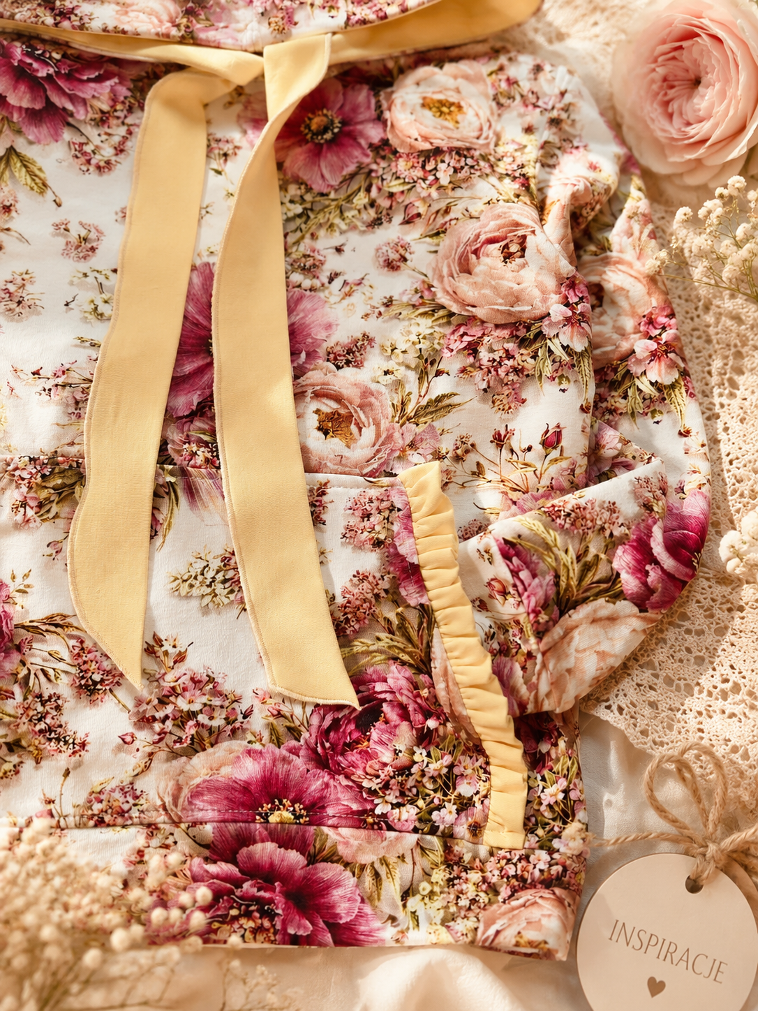 Komplet dziecięcy premium „Blossom Garden” – bluza z kapturem i spodnie