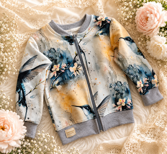 Bluza bomberka dziecięca „Koliber w Magnolii” | Little Atelier