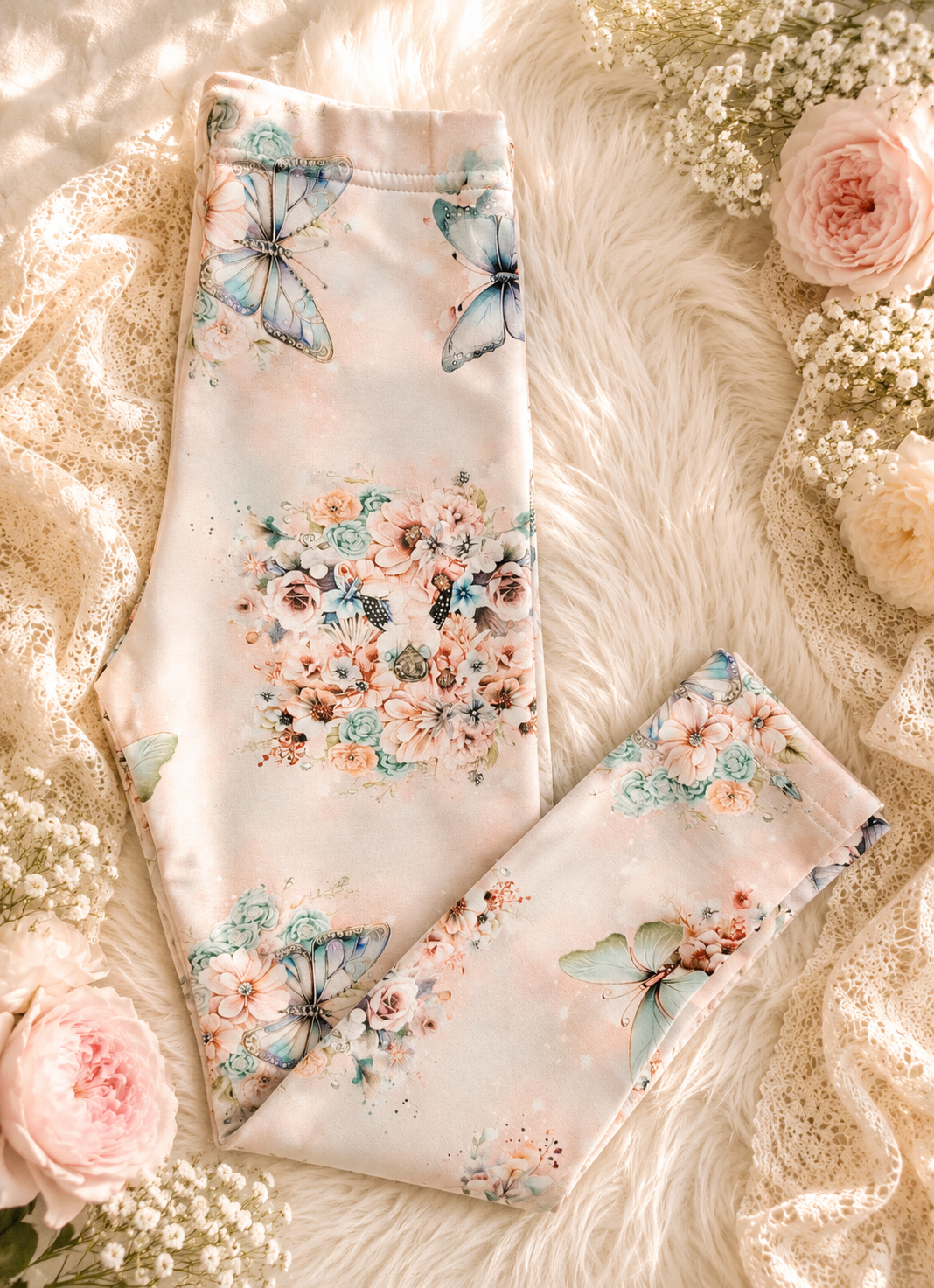 Legginsy dziecięce „Motyli Ogród” | Little Atelier