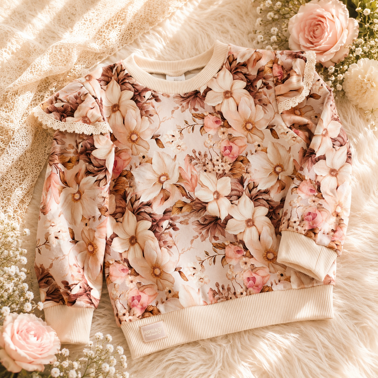 Bluza dziewczęca „Kwiatowy Ogród Vintage” | Little Atelier
