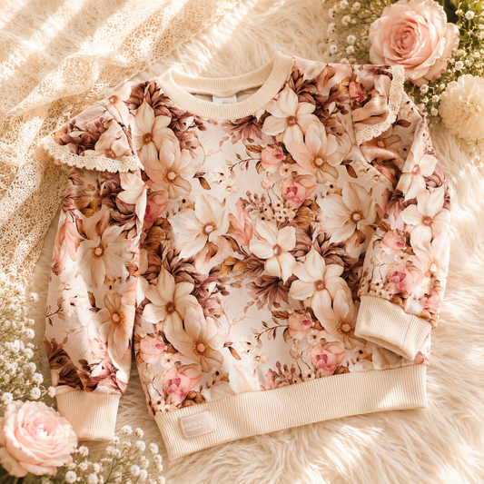 Bluza dziewczęca „Kwiatowy Ogród Vintage” | Little Atelier
