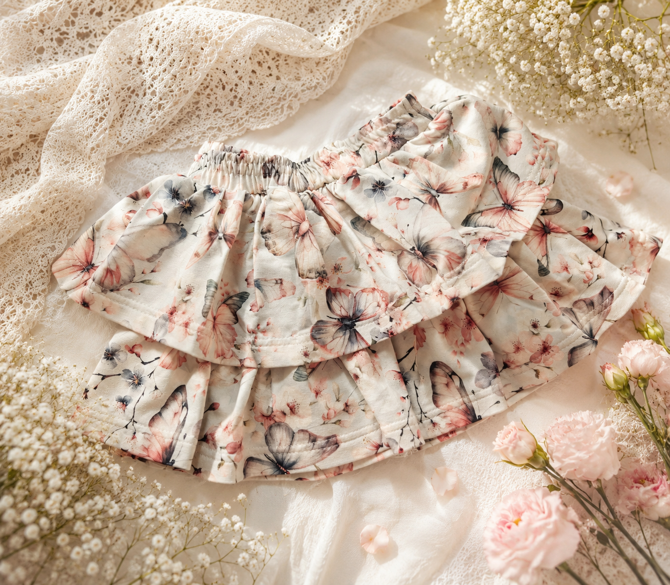 Spódniczka dziewczęca „Motylowy Ogród” | Little Atelier