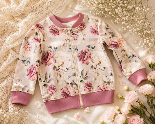 Bluza bomberka dziewczęca „Romantyczny Ogród” | Little Atelier