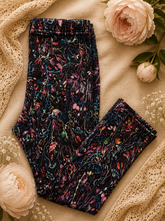 Legginsy dziecięce Premium – Nocny Ogród