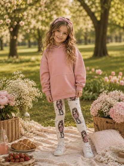 Legginsy dziewczęce „Bubble Girl” – odzież dziecięca premium szyta w Polsce | Little Atelier ZZ