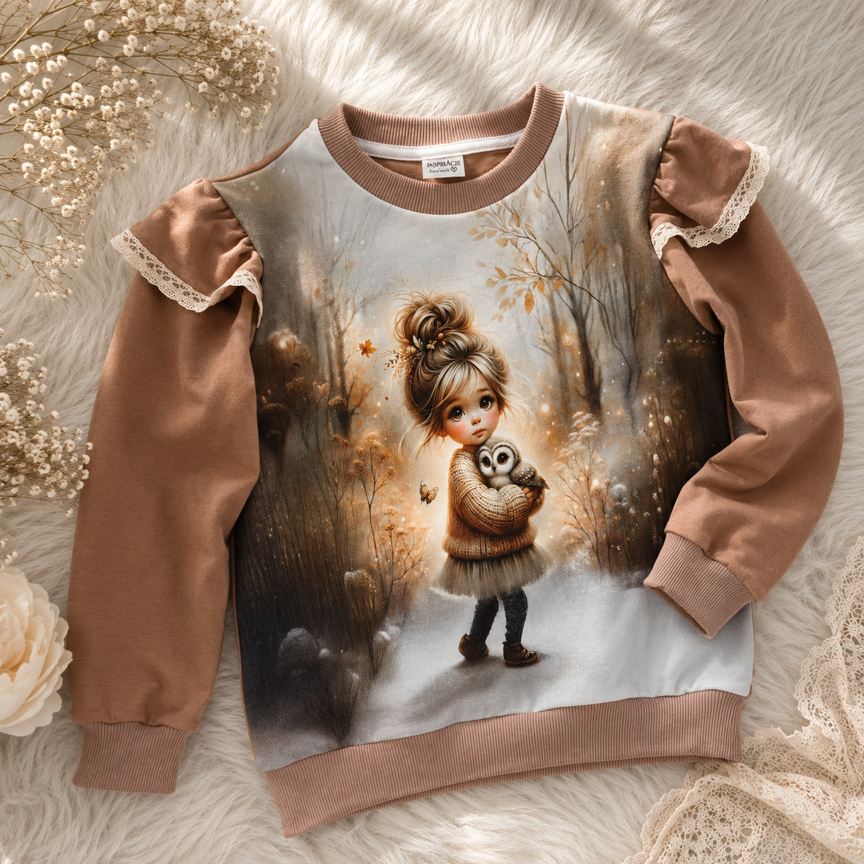 Bluza dziewczęca „Leśna Przyjaźń” – odzież dziecięca premium szyta w Polsce | Little Atelier
