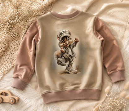 Bluza bomber dziecięca „Mały Boss” – odzież dziecięca premium szyta w Polsce | Little Atelier