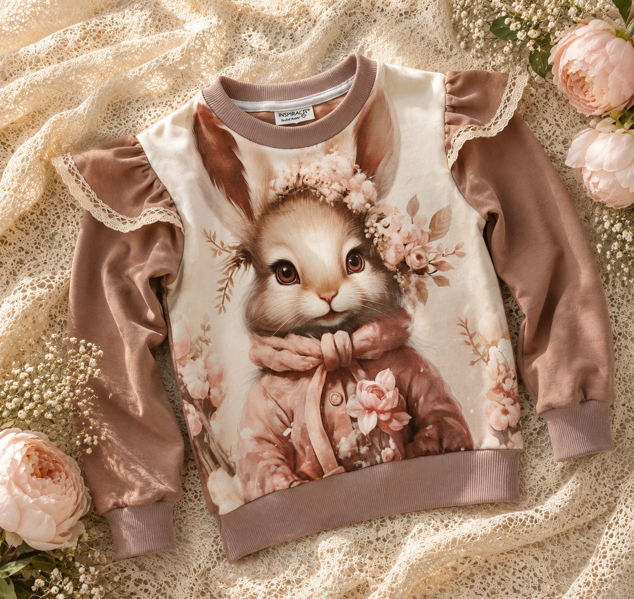 Bluza dziewczęca „Królicza Elegancja” – odzież dziecięca premium szyta w Polsce | Little Atelier