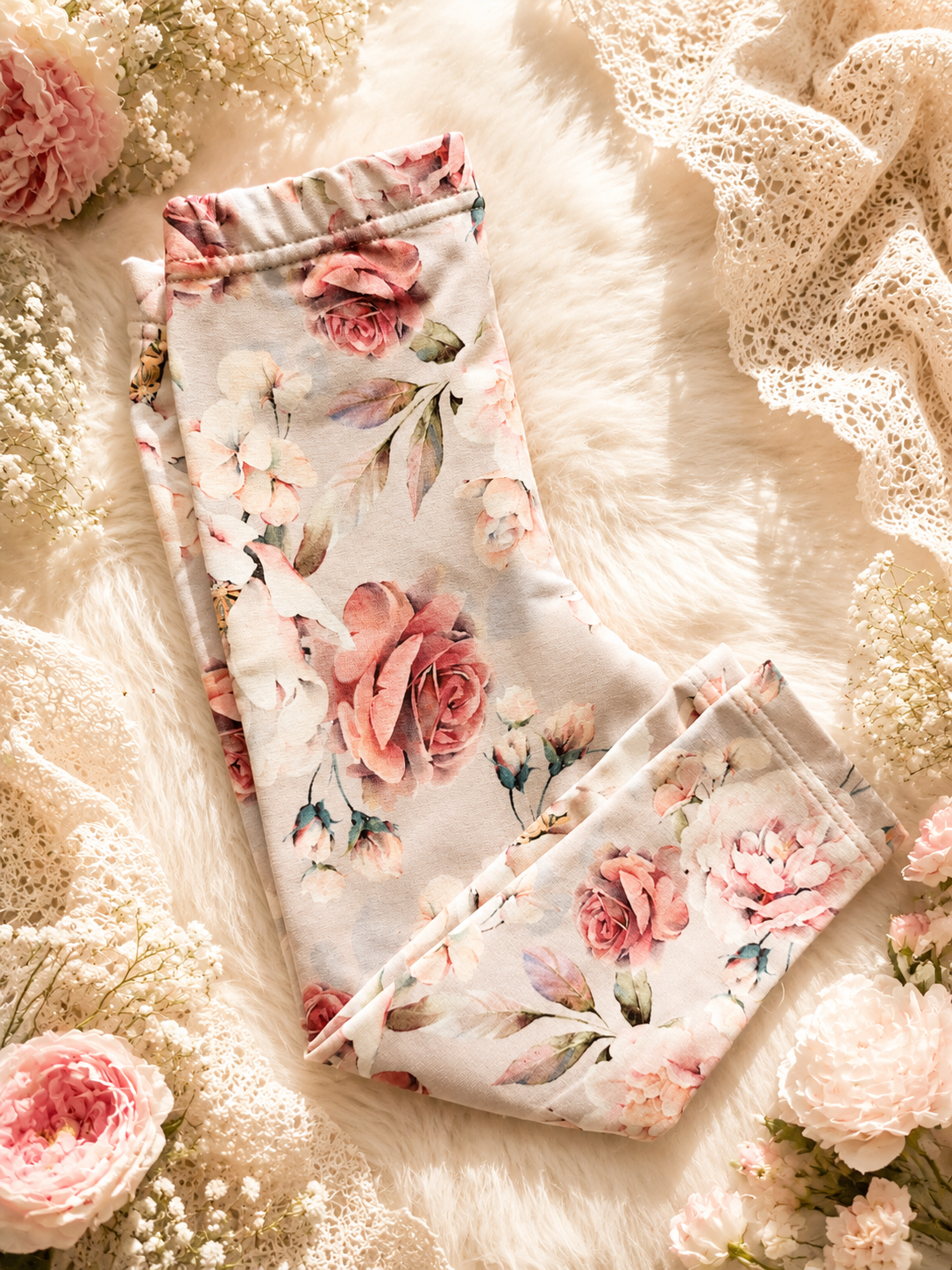 Legginsy dziecięce Różany Ogród – odzież dziecięca premium Little Atelier