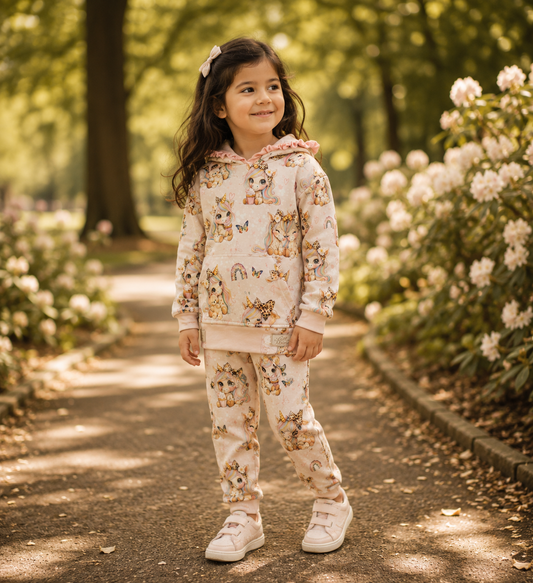 Dres dziecięcy „Pastelowy Jednorożec” – komplet premium z kapturem | Little Atelier