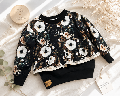 Bluza Peplum Dark Flowers – Little Atelier