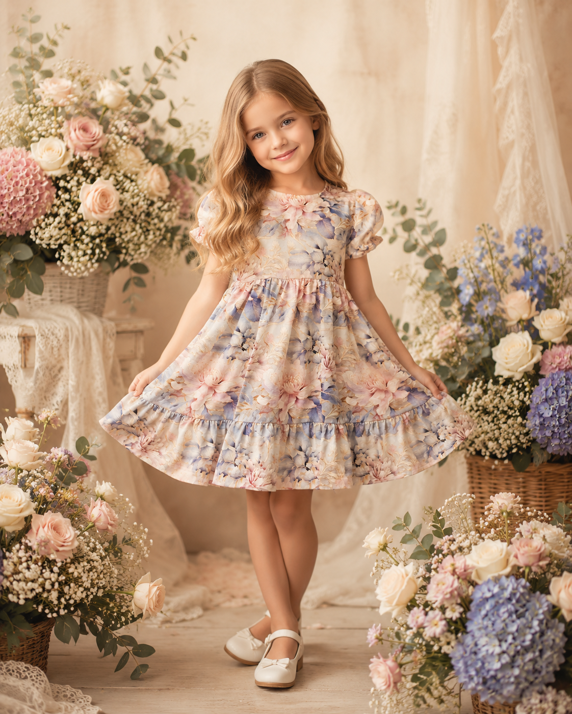 Sukienka dziewczęca „Pastel Bloom”