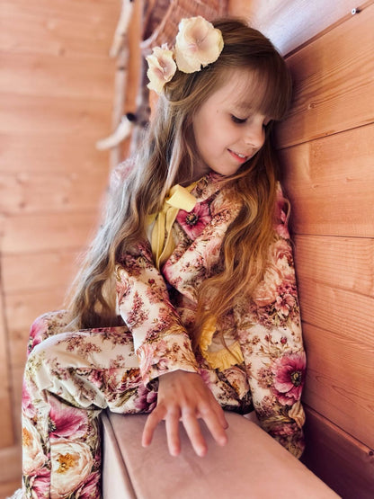 Komplet dziecięcy premium „Blossom Garden” – bluza z kapturem i spodnie