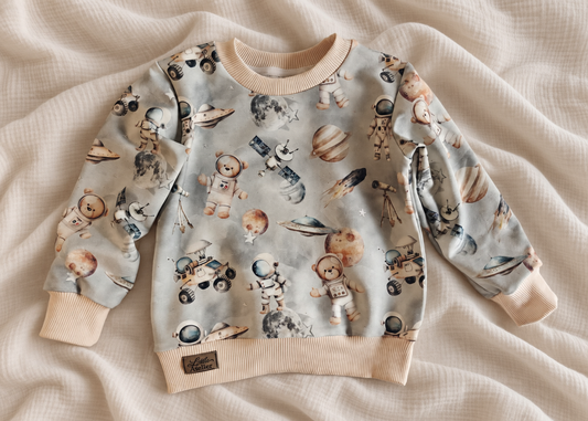 Bluza kosmiczna z misiami astronautami – Little Atelier Premium