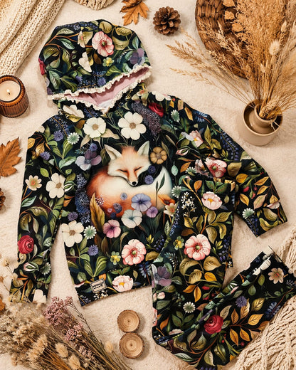 Komplet dresowy Śpiący Lisek — bluza z kapturem i legginsy
