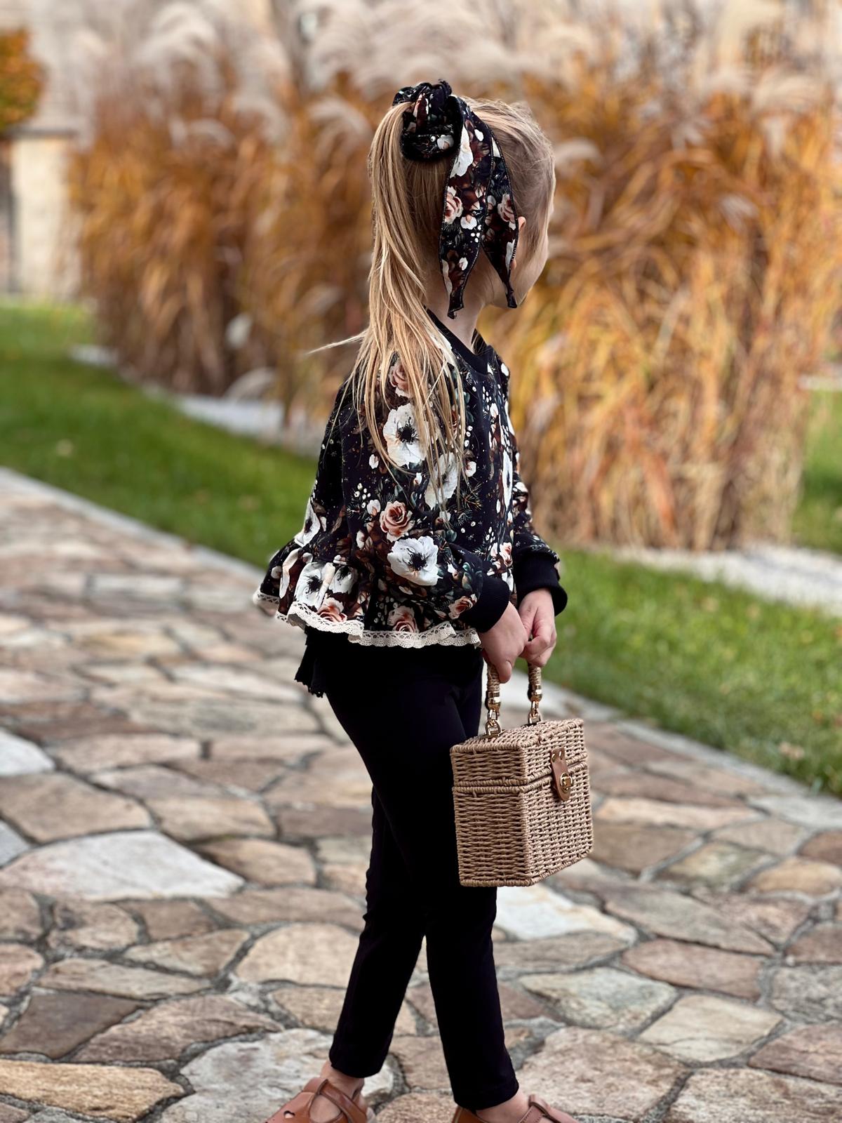 Bluza Peplum Dark Flowers – Little Atelier